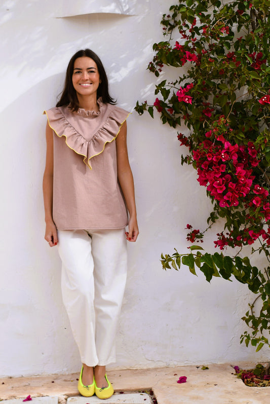 BLUSA ALBERTA - VICHY ROSA - PREORDER 12 JUNIO