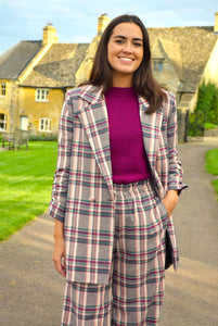 CHAQUETA NONA - ESCOCESA ROSA -