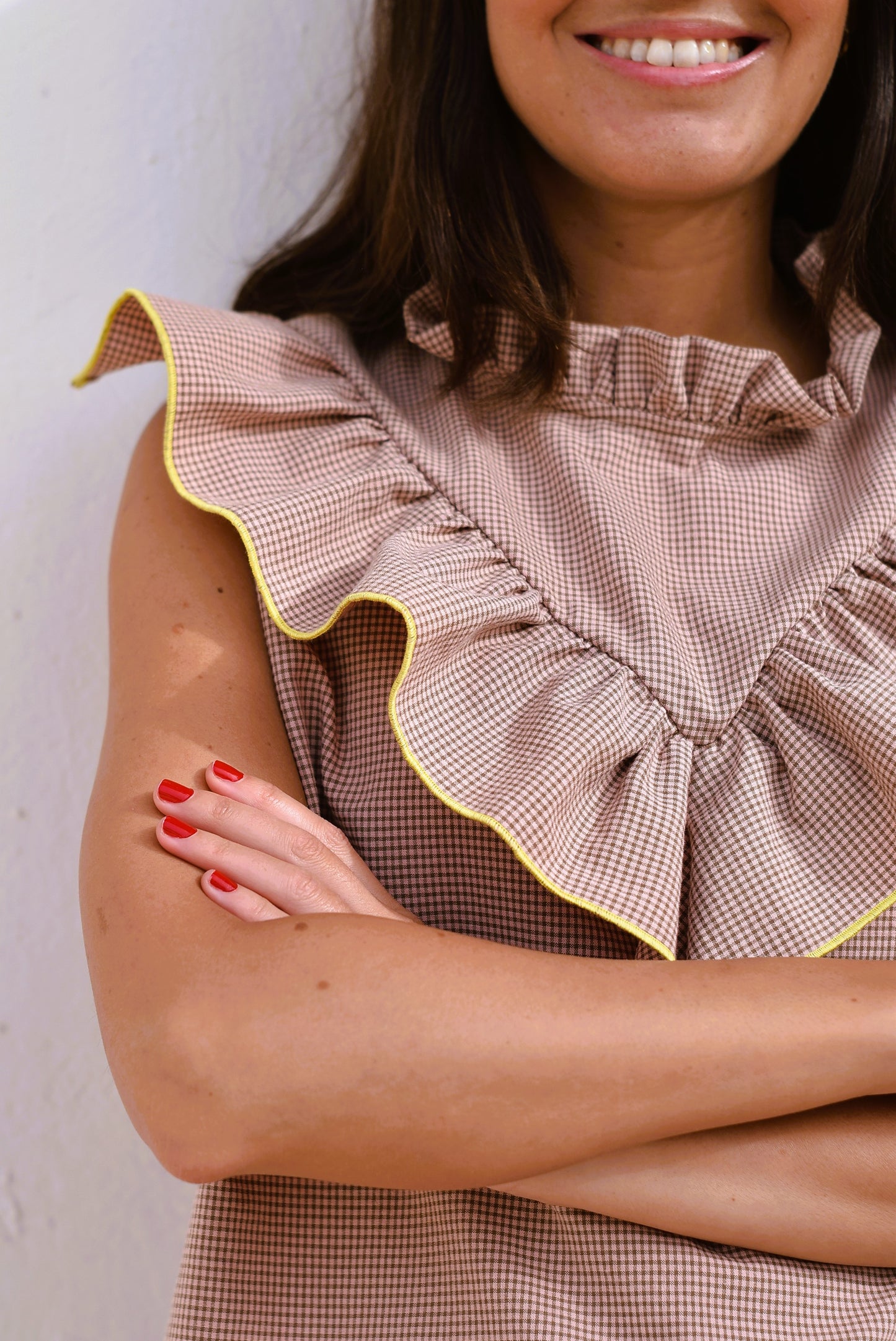 BLUSA ALBERTA - VICHY ROSA -