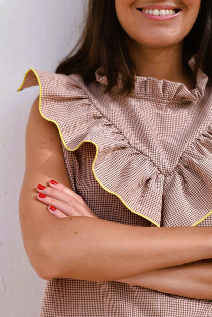BLUSA ALBERTA - VICHY ROSA -