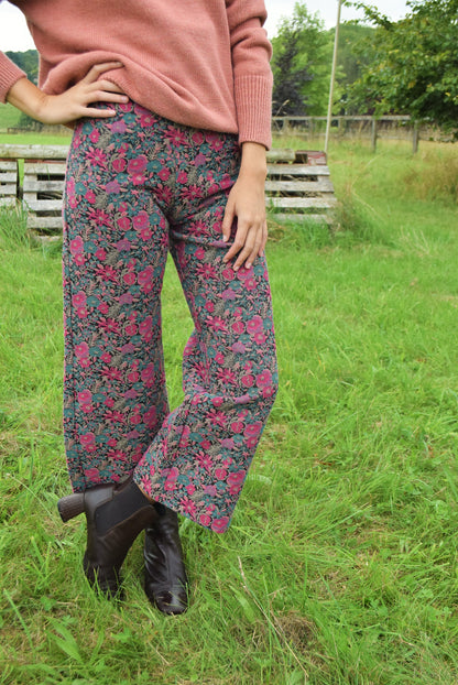 SUN PANTS - PINK FLOWERS -