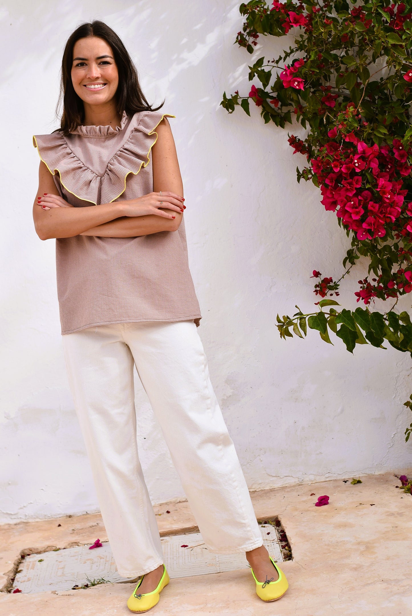 BLUSA ALBERTA - VICHY ROSA -