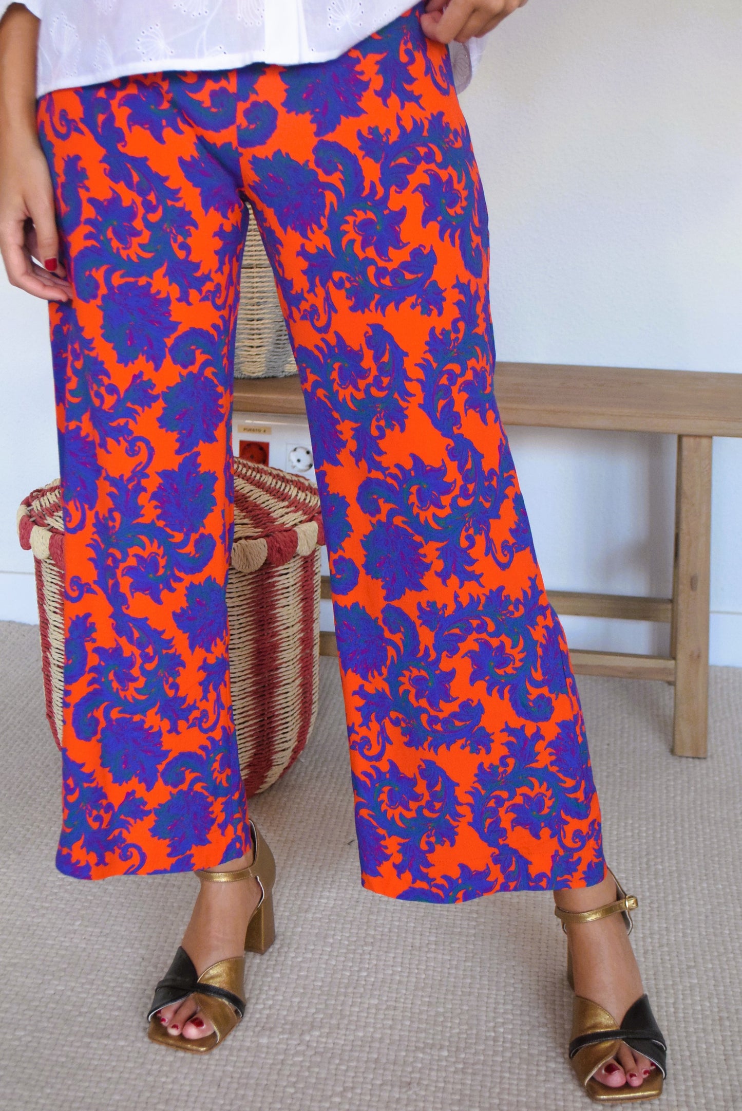 SUN PANTS - ORANGE AND BLUE -