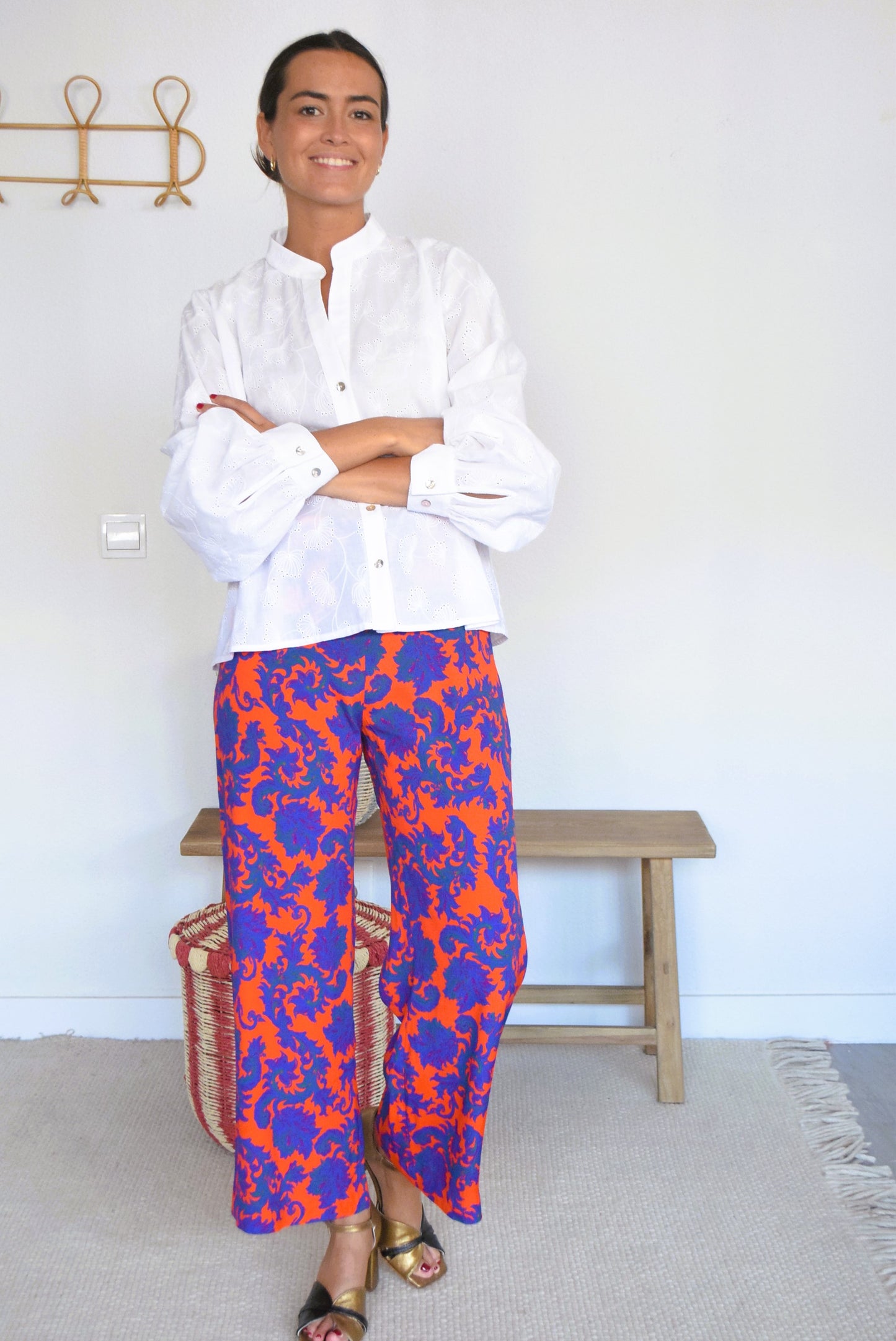 SUN PANTS - ORANGE AND BLUE -