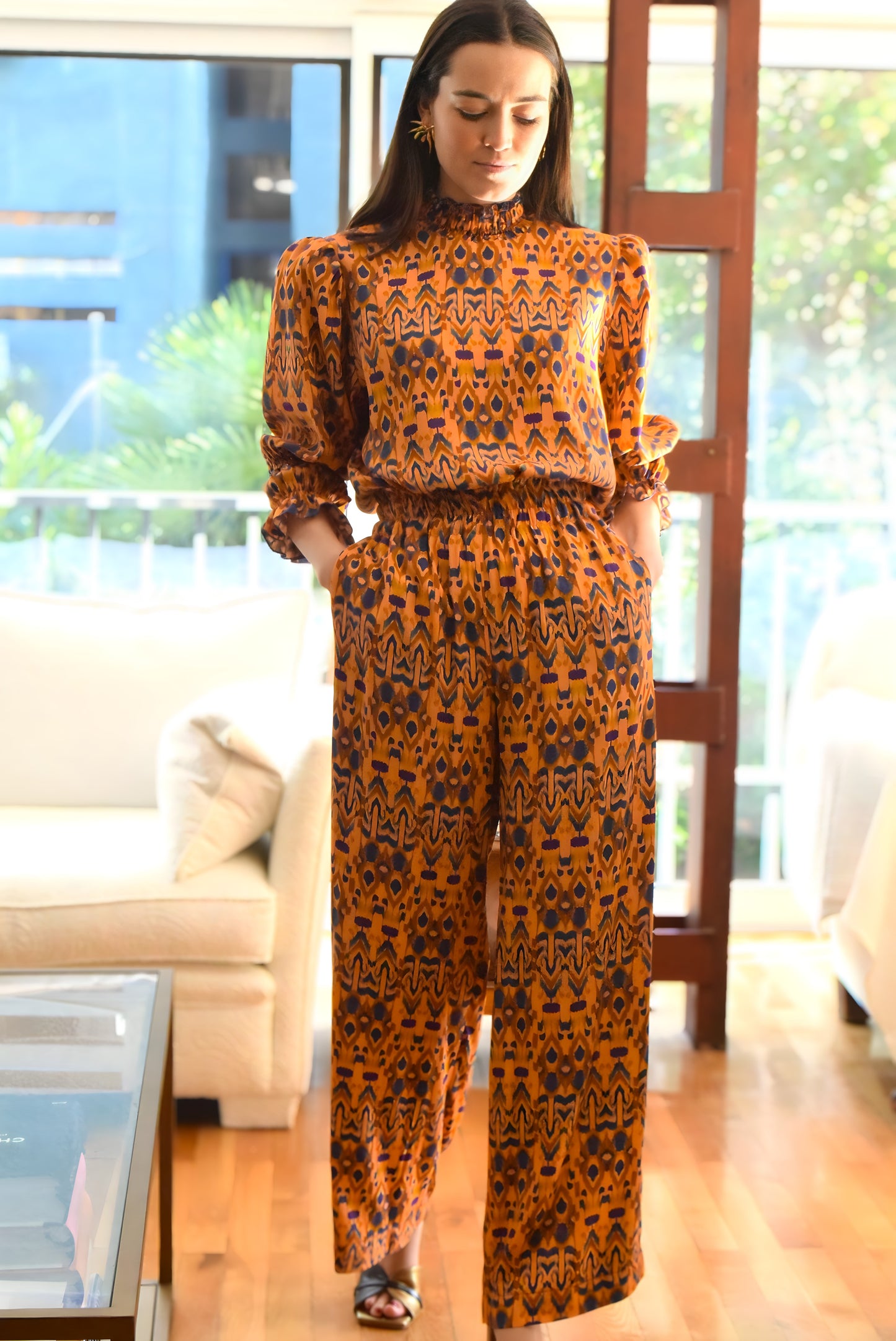 BLUSA BRUNA - IKAT MOSTAZA -