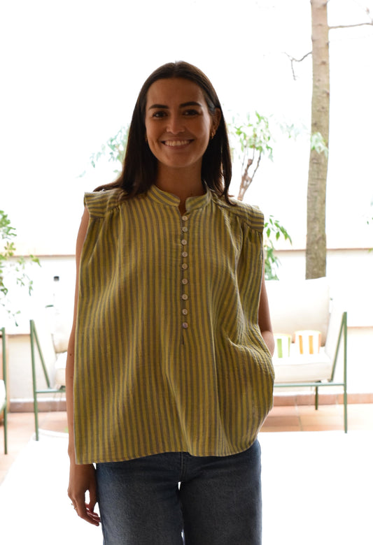BLUSA ISABELA - RAYAS AMARILLAS