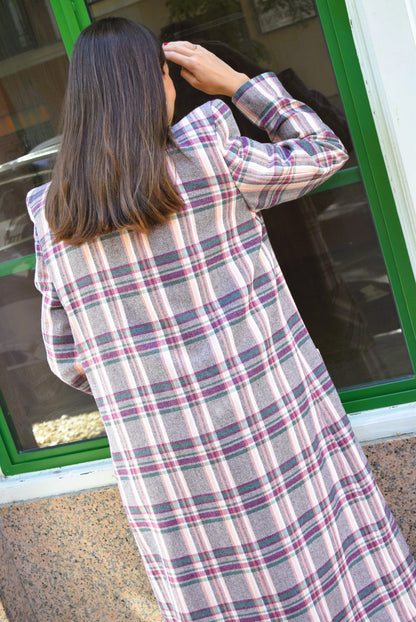 ABRIGO FILIPA - TARTAN ROSA -