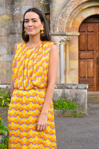 VESTIDO LOLA - FLORES AMARILLAS -
