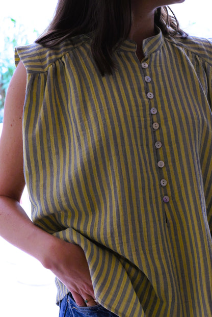 BLUSA ISABELA - RAYAS AMARILLAS