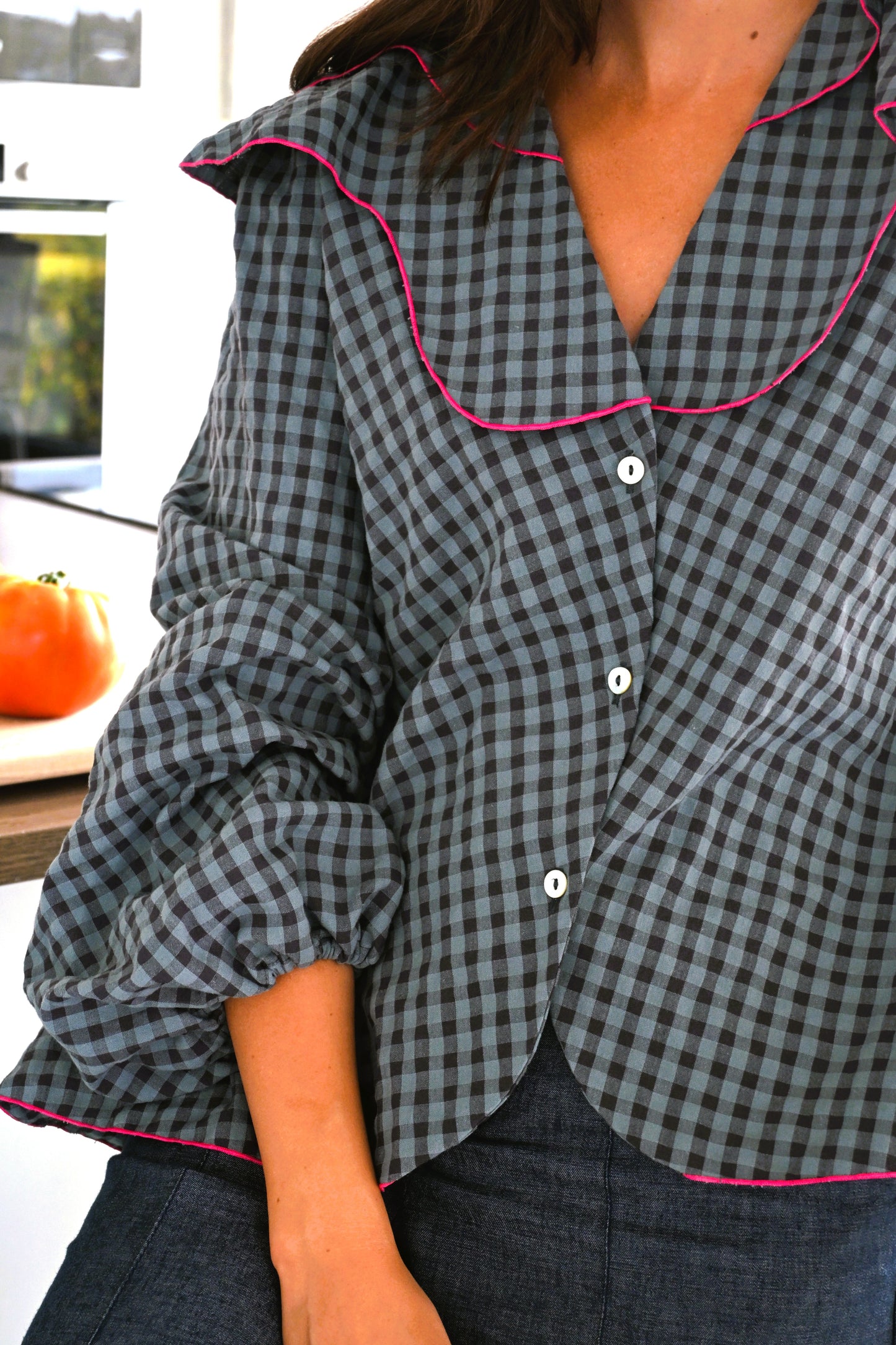 CAMISA MÁXIMA - VICHY AZUL OSCURO