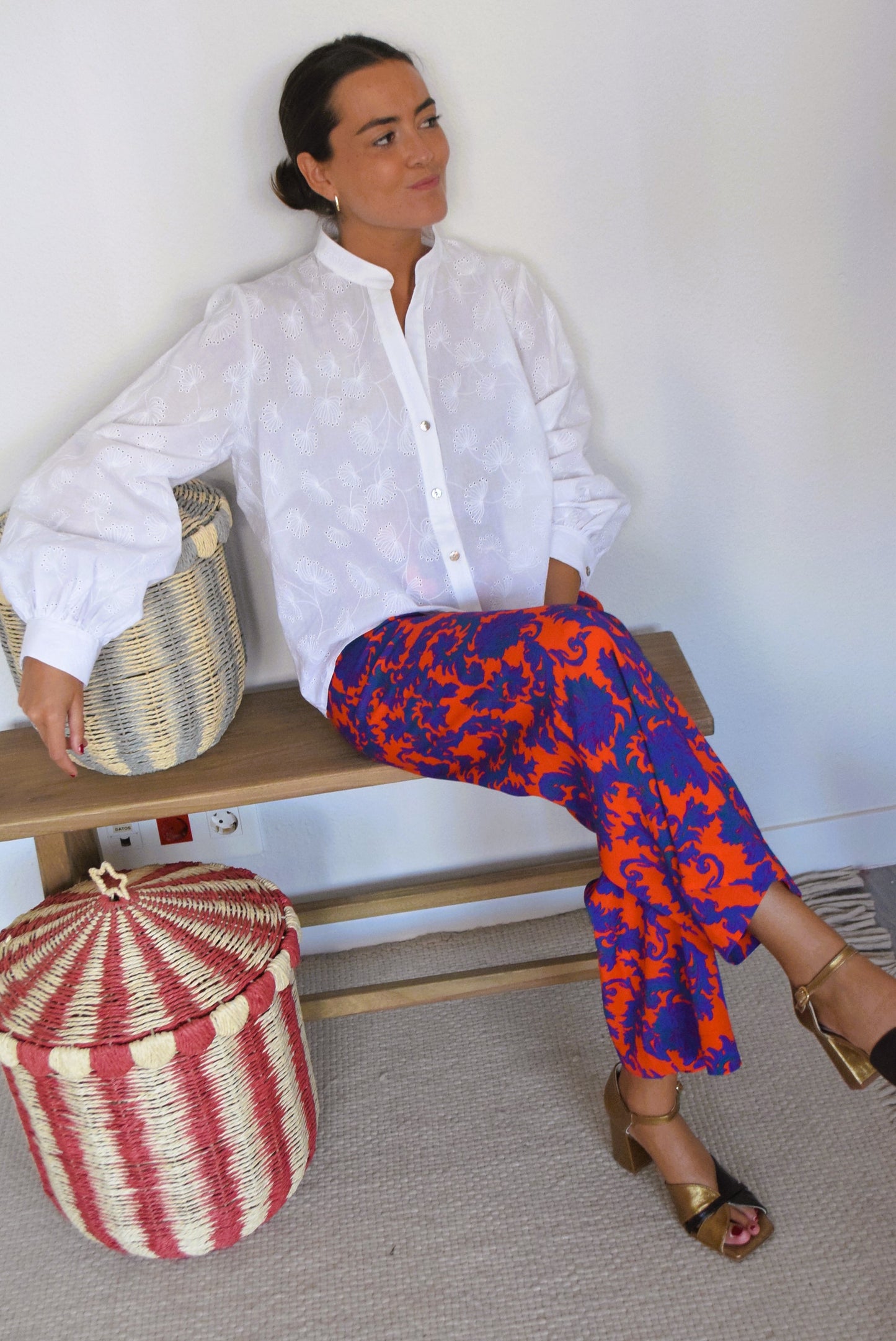 SUN PANTS - ORANGE AND BLUE -