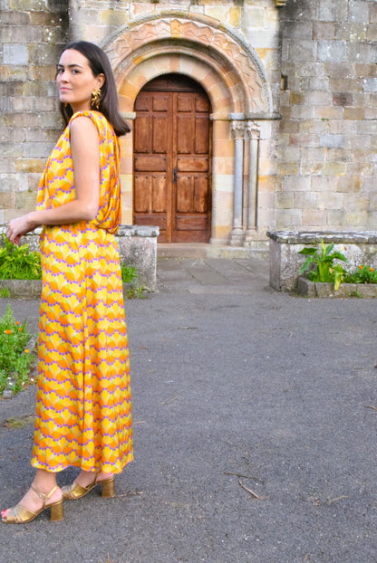 VESTIDO LOLA - FLORES AMARILLAS -