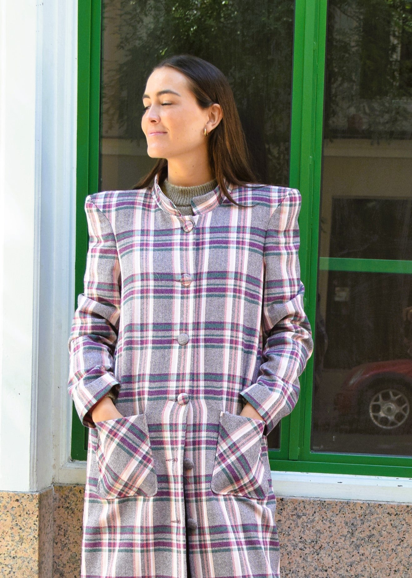 ABRIGO FILIPA - TARTAN ROSA -