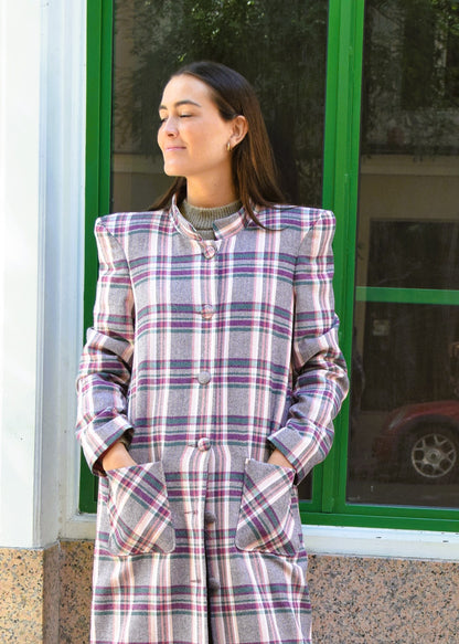 ABRIGO FILIPA - TARTAN ROSA -