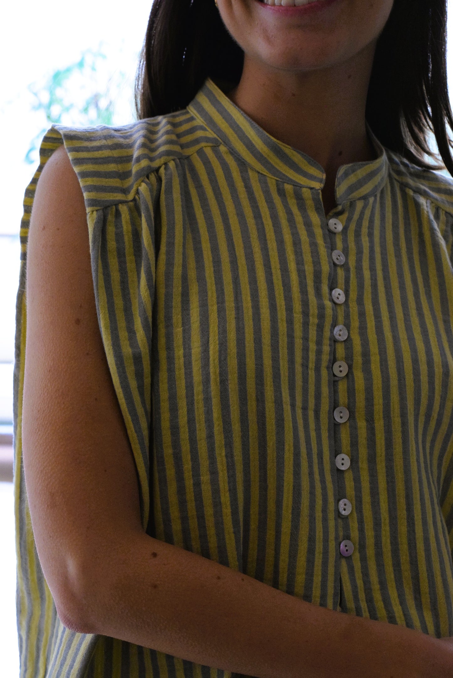 BLUSA ISABELA - RAYAS AMARILLAS