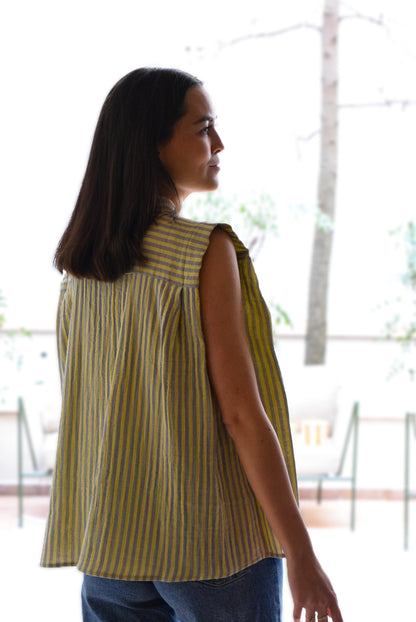 BLUSA ISABELA - RAYAS AMARILLAS