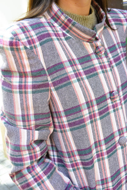 ABRIGO FILIPA - TARTAN ROSA -