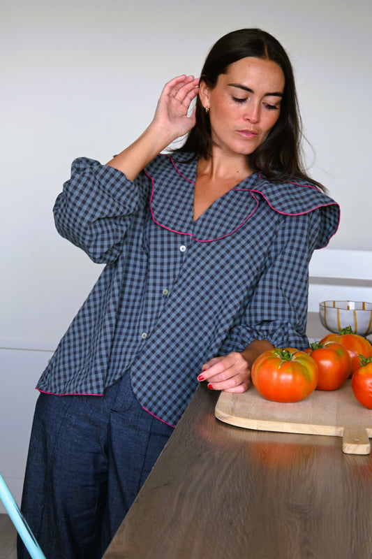 CAMISA MÁXIMA - VICHY AZUL OSCURO - PREORDER 16 SEPTIEMBRE