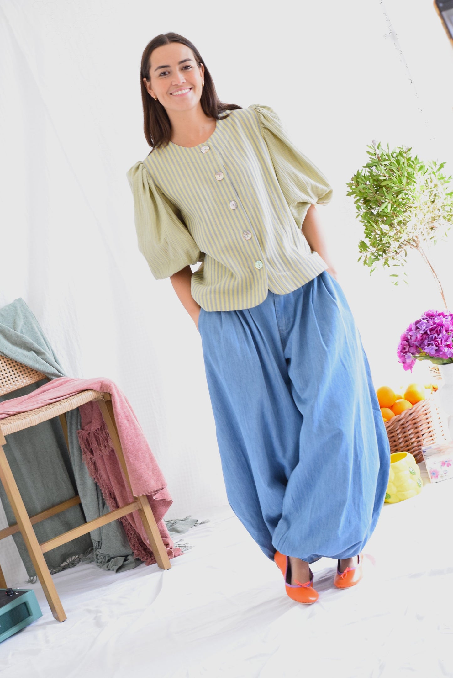 BLUSA HILDA - RAYAS AMARILLAS -