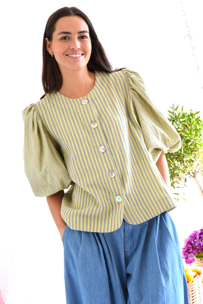 BLUSA HILDA - RAYAS AMARILLAS -