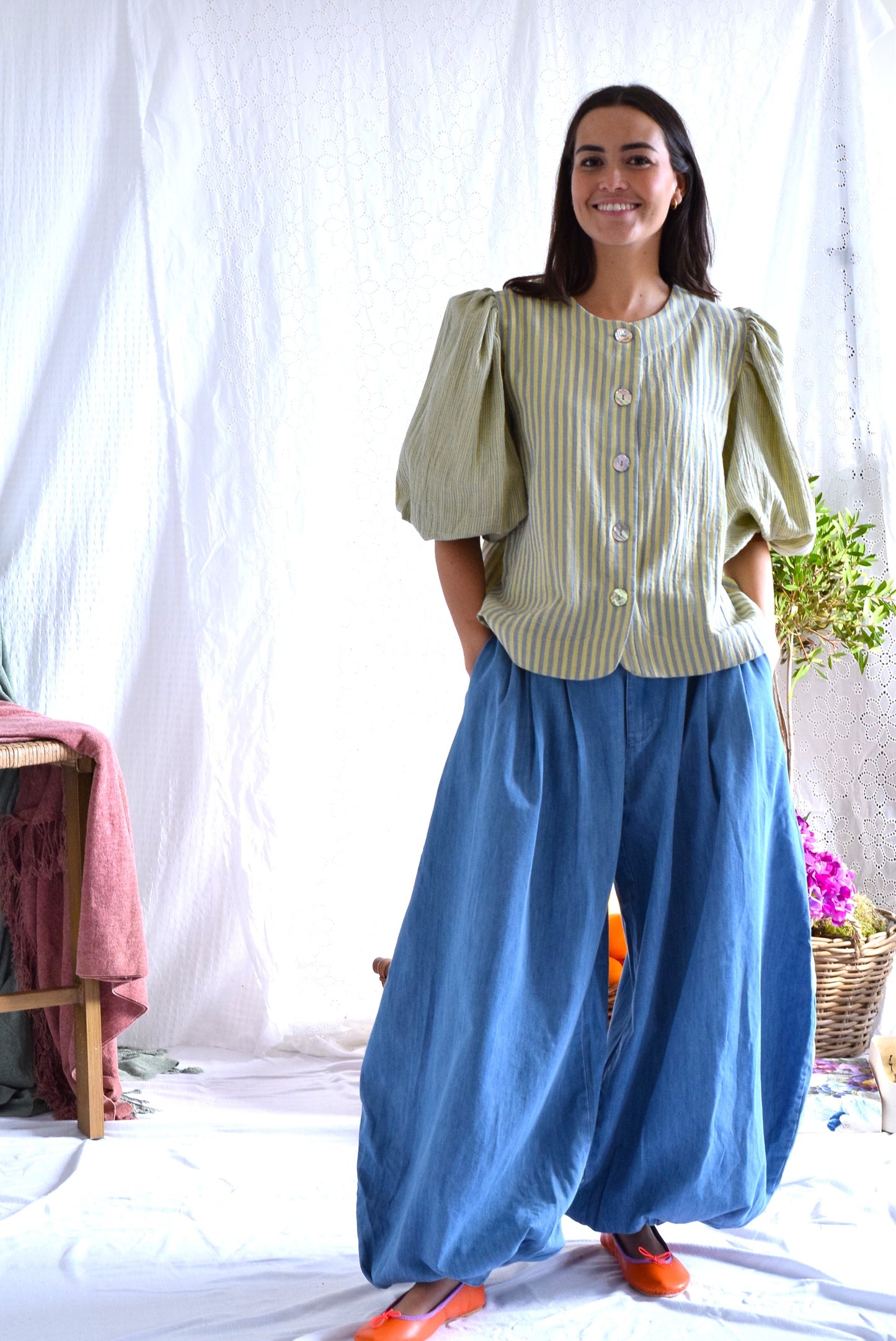 BLUSA HILDA - RAYAS AMARILLAS -