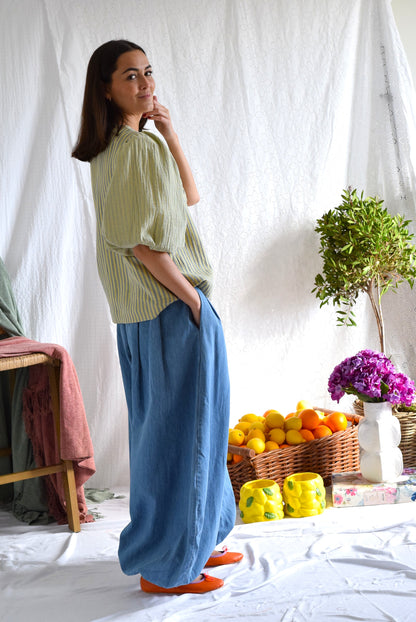 BLUSA HILDA - RAYAS AMARILLAS -