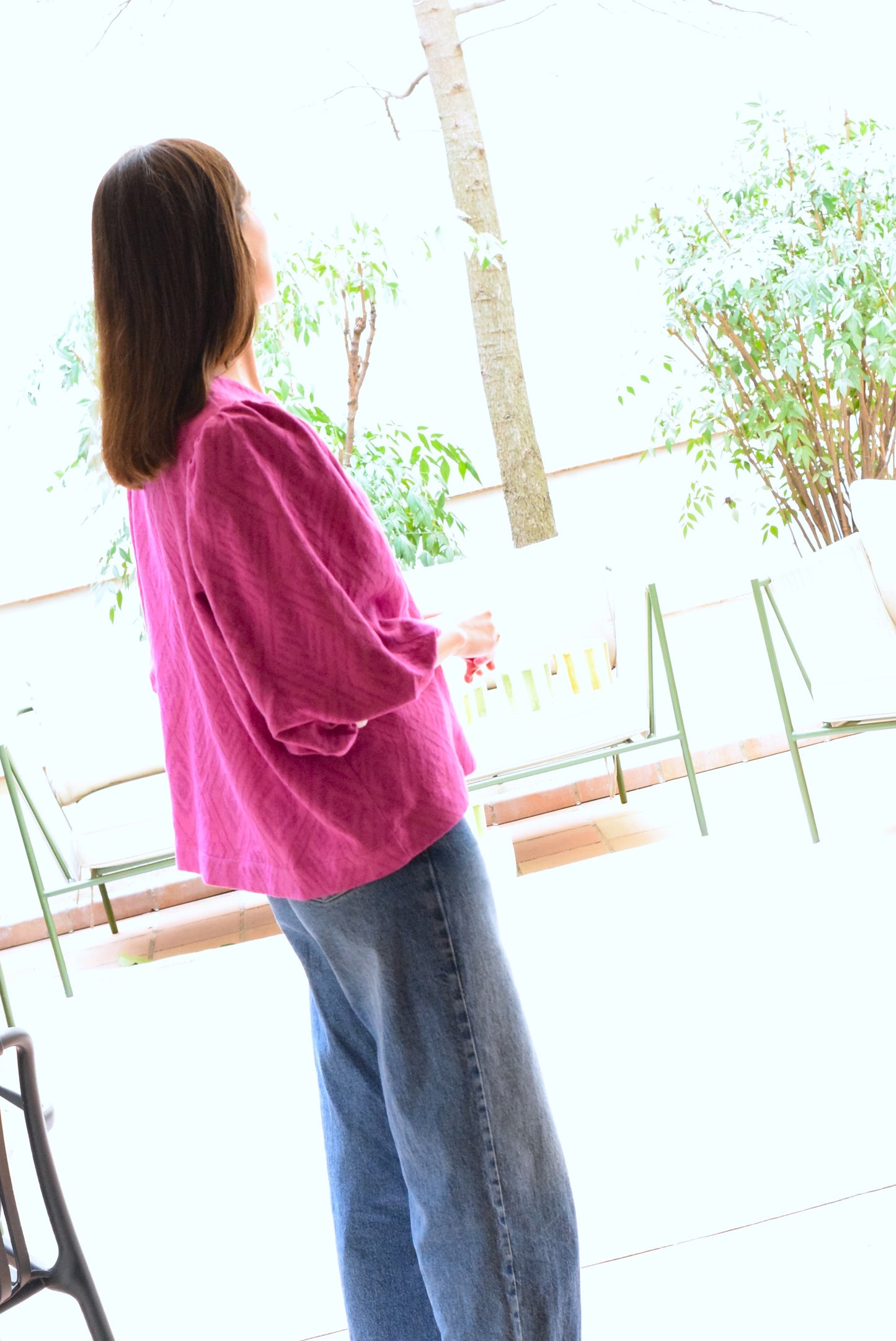 BLUSA HILDA - LINO FUCSIA