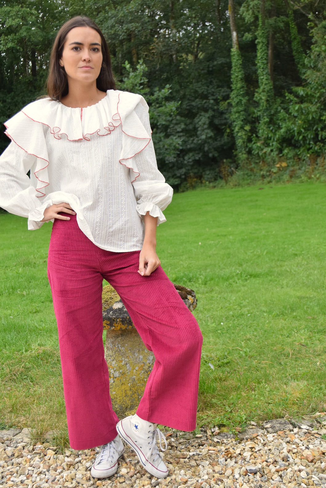 PANTALONES SOL - PANA FRAMBUESA