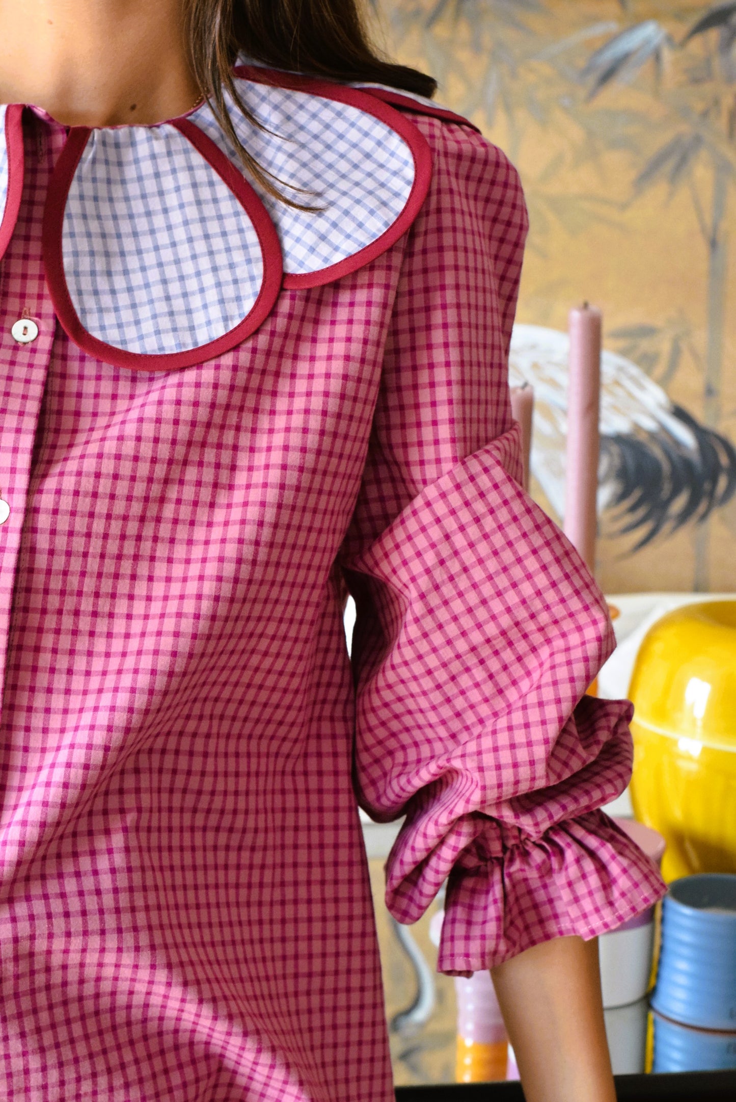 BLUSA PIA - CUADRO ROSA - PREORDER 5 SEPTIEMBRE