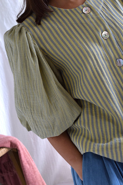 BLUSA HILDA - RAYAS AMARILLAS -