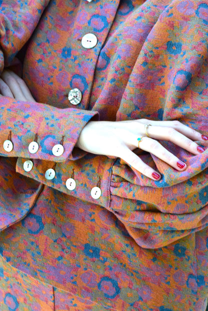 BLUSA HILDA - FLOR SALMÓN - PREORDER 26 NOVIEMBRE