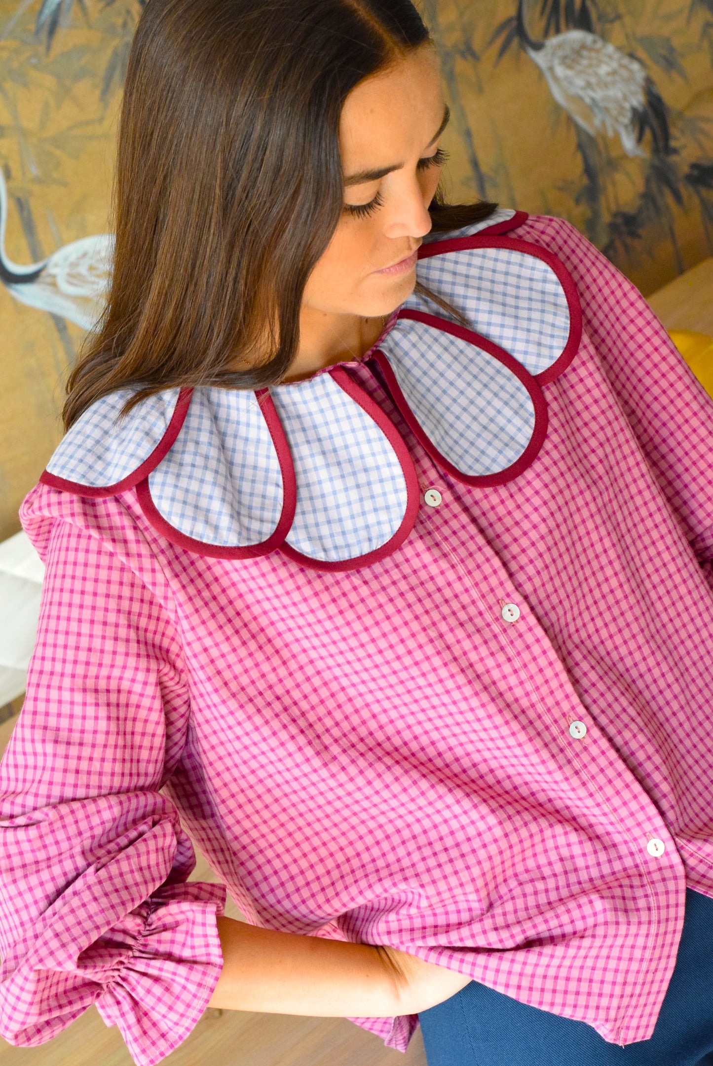 BLUSA PIA - CUADRO ROSA - PREORDER 5 SEPTIEMBRE