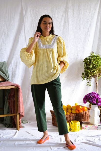 BLUSA CLEMENTINA - CUADRO AMARILLO