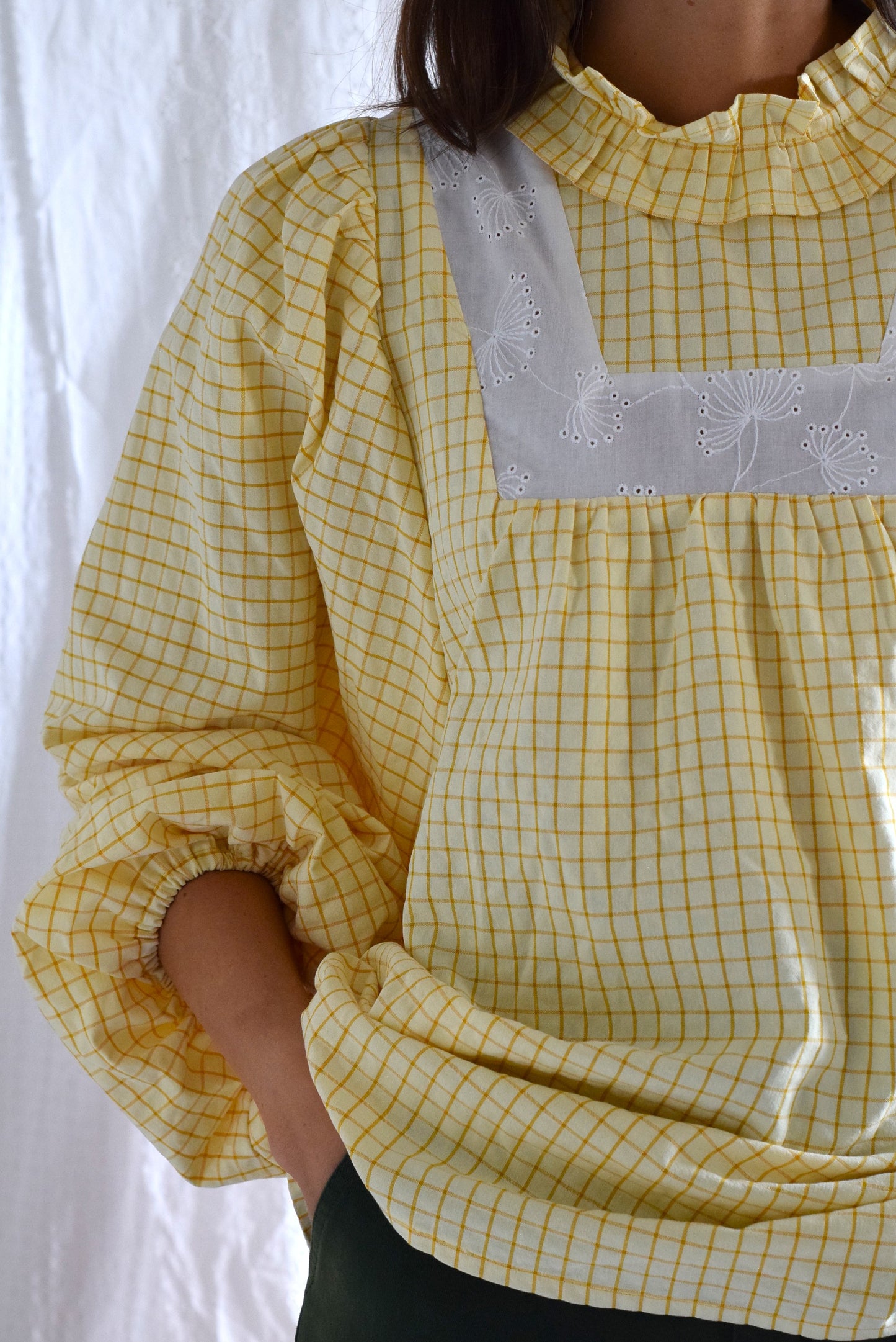 BLUSA CLEMENTINA - CUADRO AMARILLO