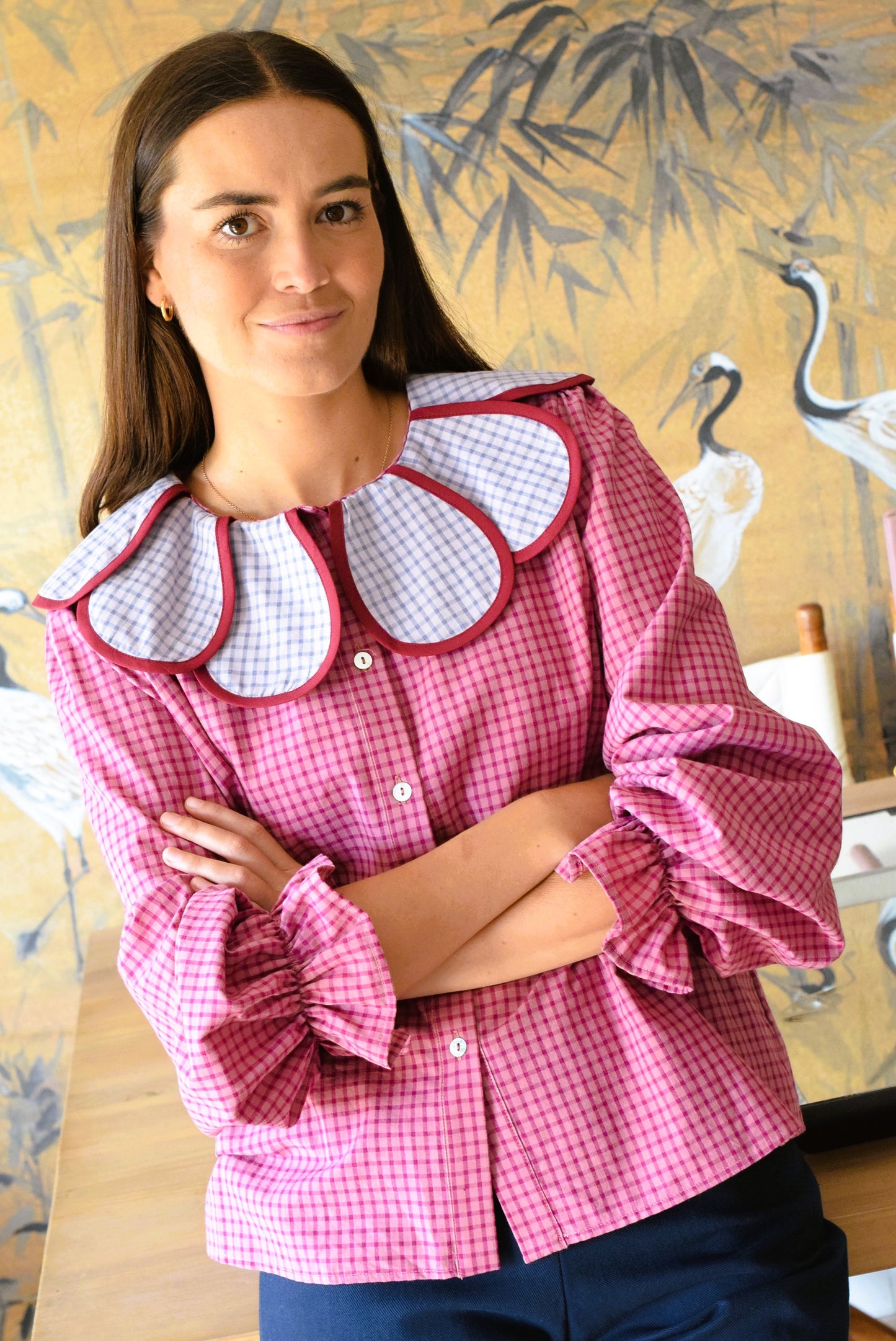 BLUSA PIA - CUADRO ROSA - PREORDER 5 SEPTIEMBRE