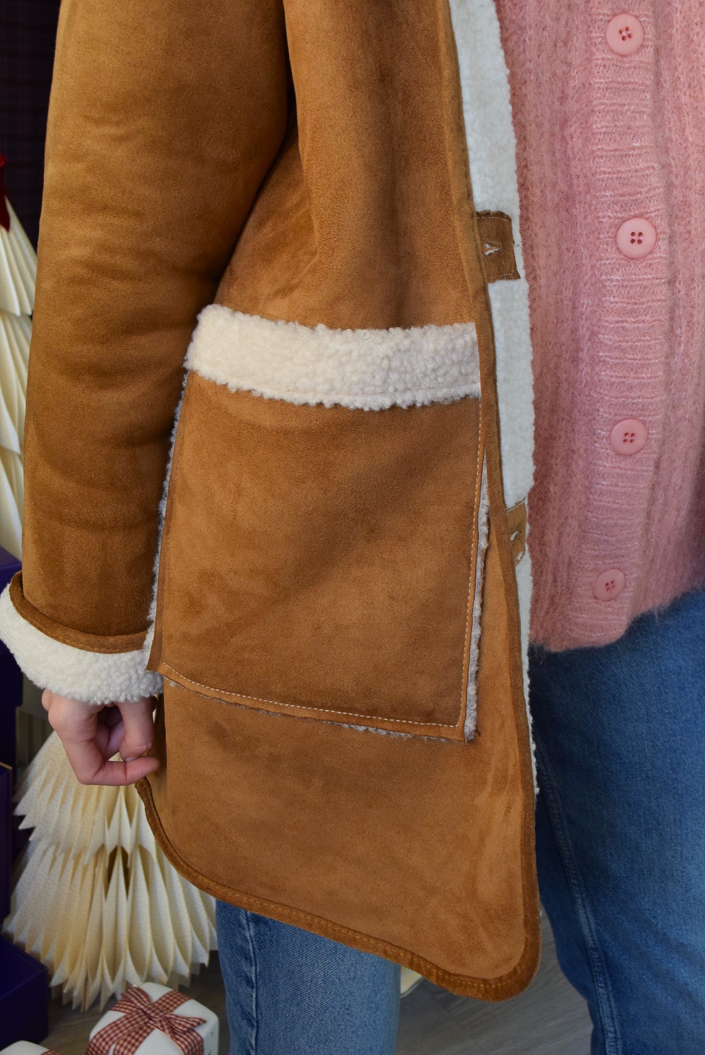 CHAQUETÓN ALEJANDRA - MARRÓN Y BORREGUITO