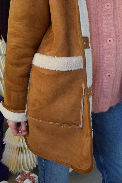 CHAQUETÓN ALEJANDRA - MARRÓN Y BORREGUITO