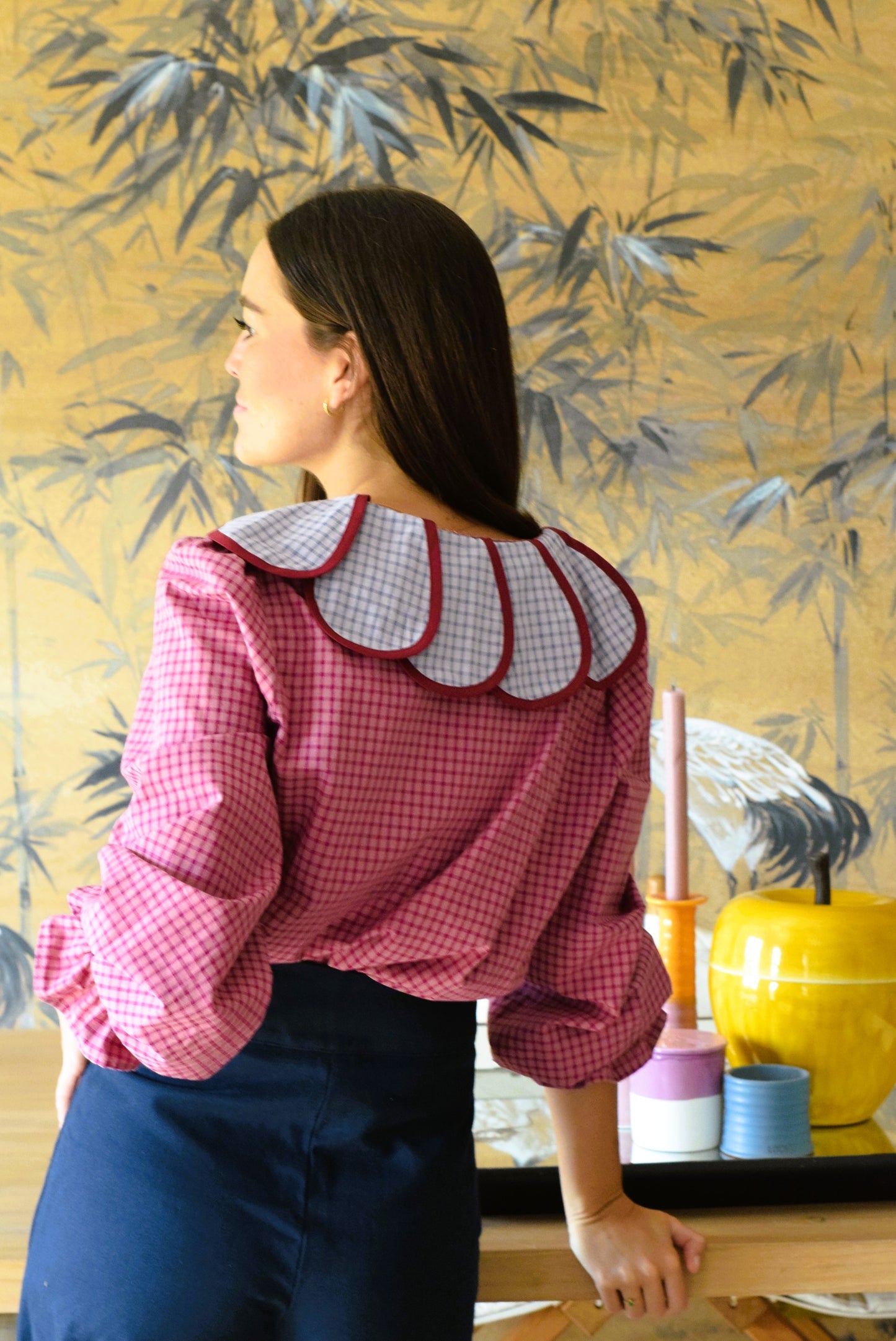 BLUSA PIA - CUADRO ROSA - PREORDER 5 SEPTIEMBRE
