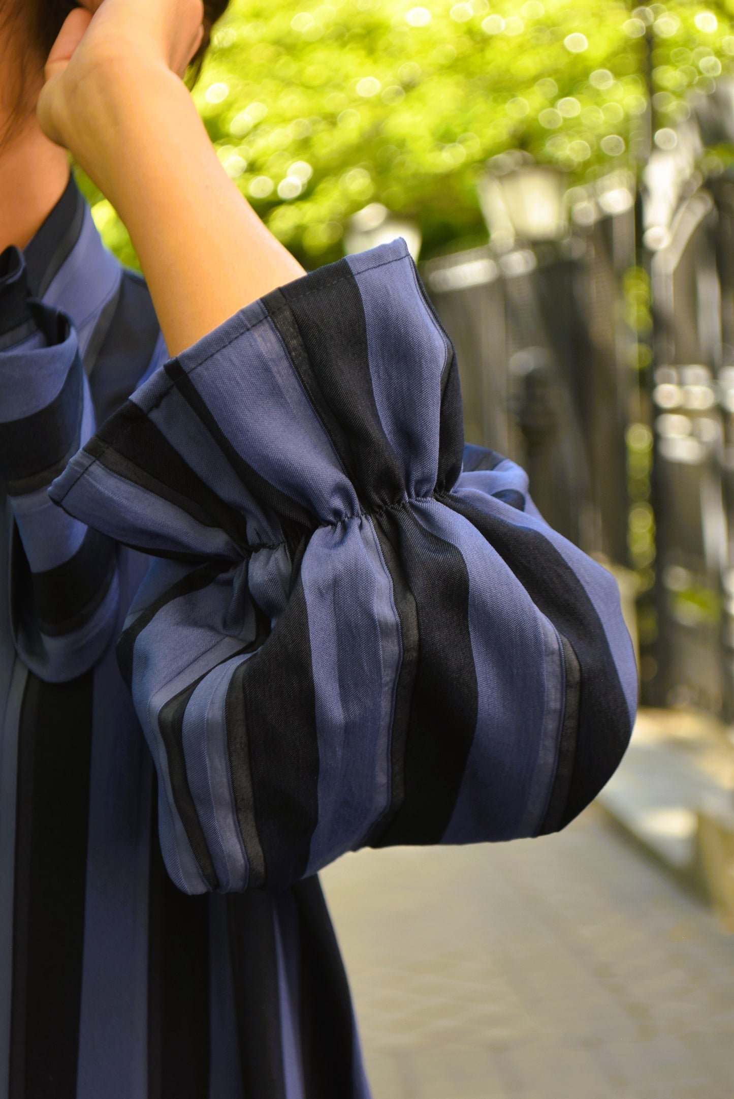 RAFAELA DRESS - BLUE STRIPES -