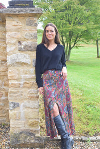 FALDA ANA - FLORES GRANATES -
