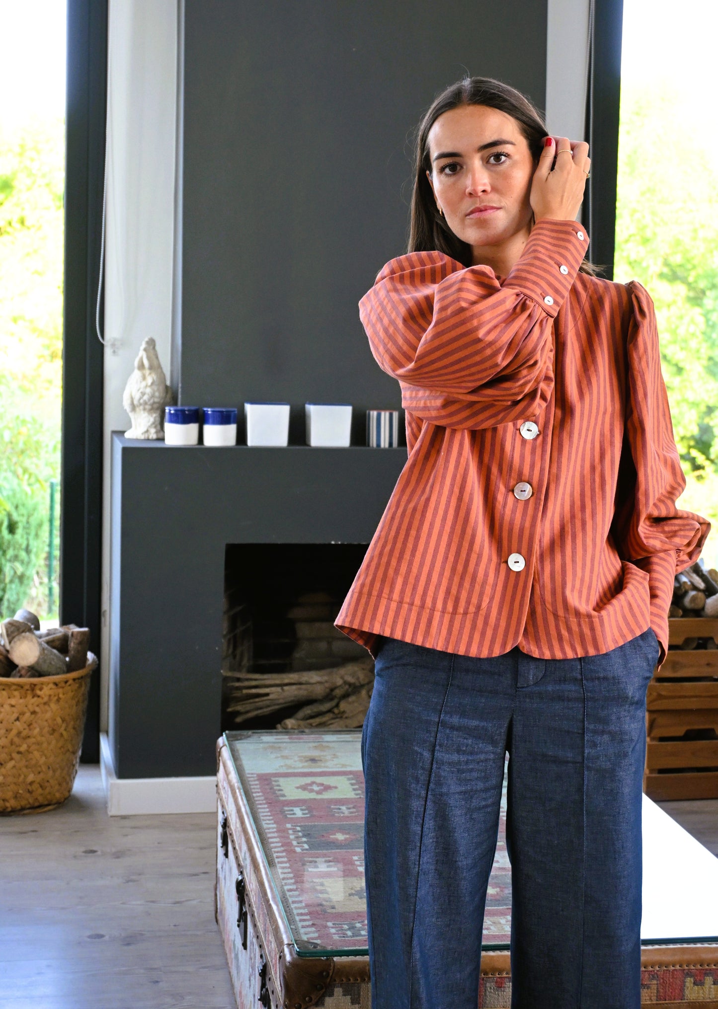BLUSA HILDA - RAYAS CALDERA - PREORDER 7 SEPTIEMBRE