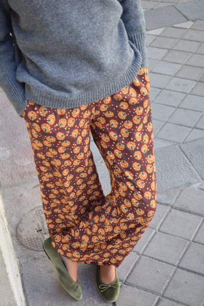 PANTALONES LUCÍA - FLOR GRANATES -