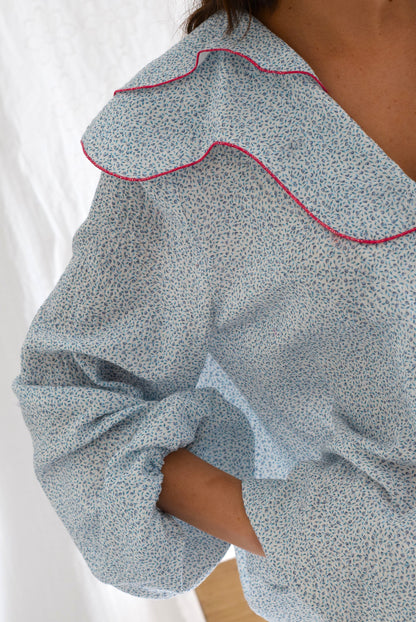 CAMISA MÁXIMA - FLOR AZUL