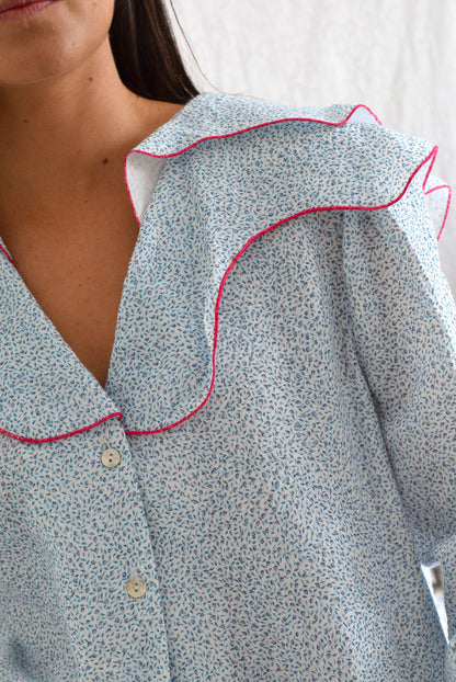 CAMISA MÁXIMA - FLOR AZUL