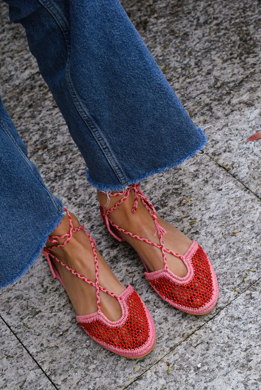 SANDALIAS TULUM - ROJAS Y ROSA