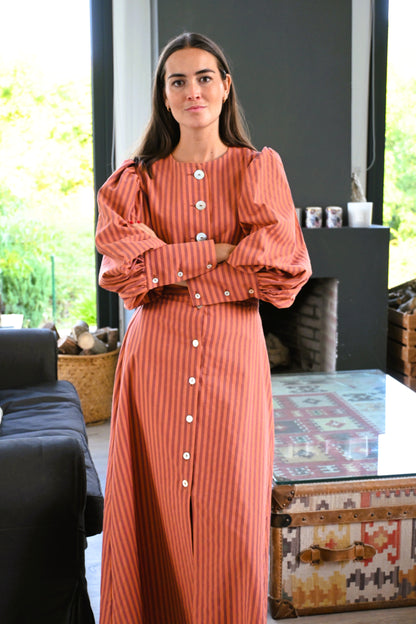BLUSA HILDA - RAYAS CALDERA - PREORDER 7 SEPTIEMBRE
