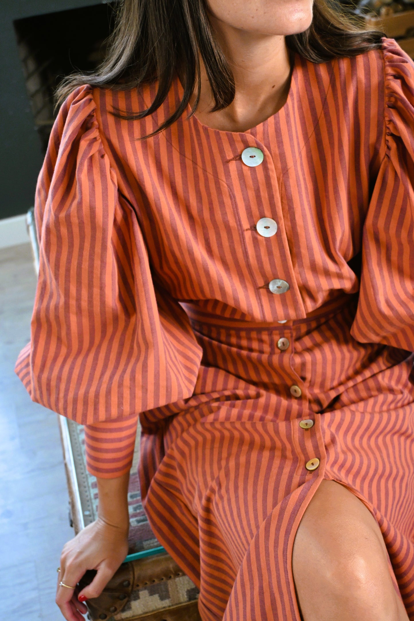 BLUSA HILDA - RAYAS CALDERA - PREORDER 7 SEPTIEMBRE