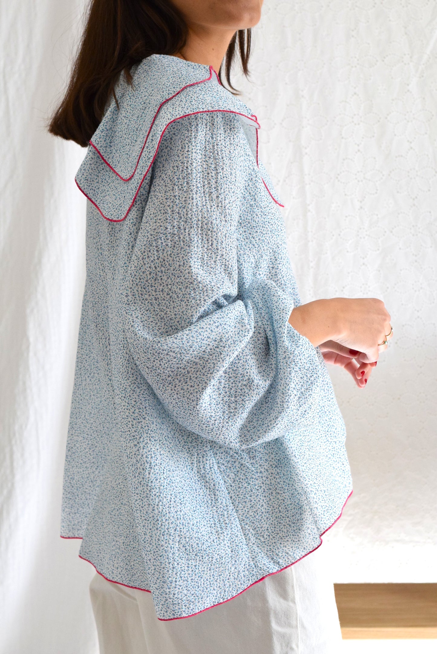 CAMISA MÁXIMA - FLOR AZUL