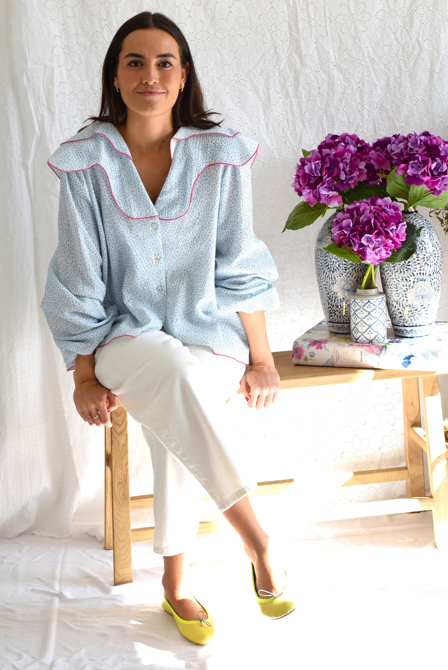 CAMISA MÁXIMA - FLOR AZUL