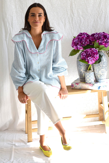 CAMISA MÁXIMA - FLOR AZUL